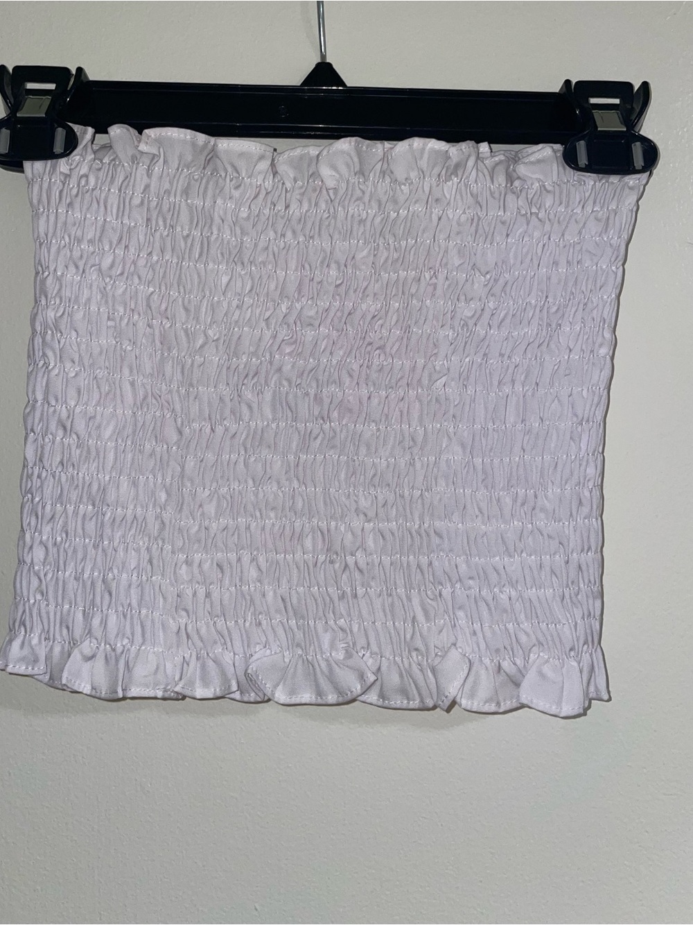 Wet Seal White Smocked Ruffle Tube Top